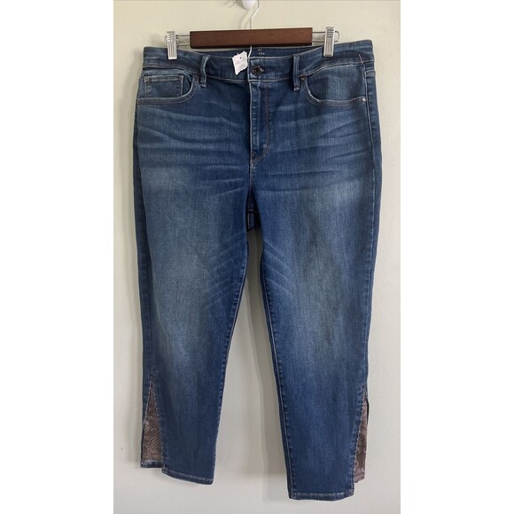 White House Black Market Denim - Nwt White House Black Market High-Rise Snake-Gusset The Slim Crop Jeans Size 14p